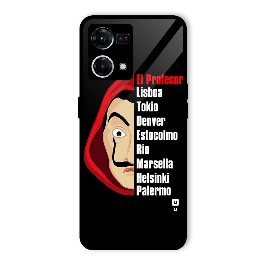 All Members Money Heist Glass Back Case for Oppo F21 Pro 4G