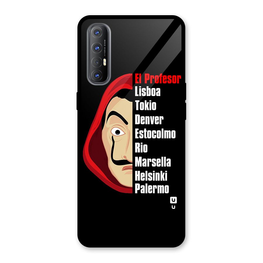 All Members Money Heist Glass Back Case for Oppo Reno3 Pro