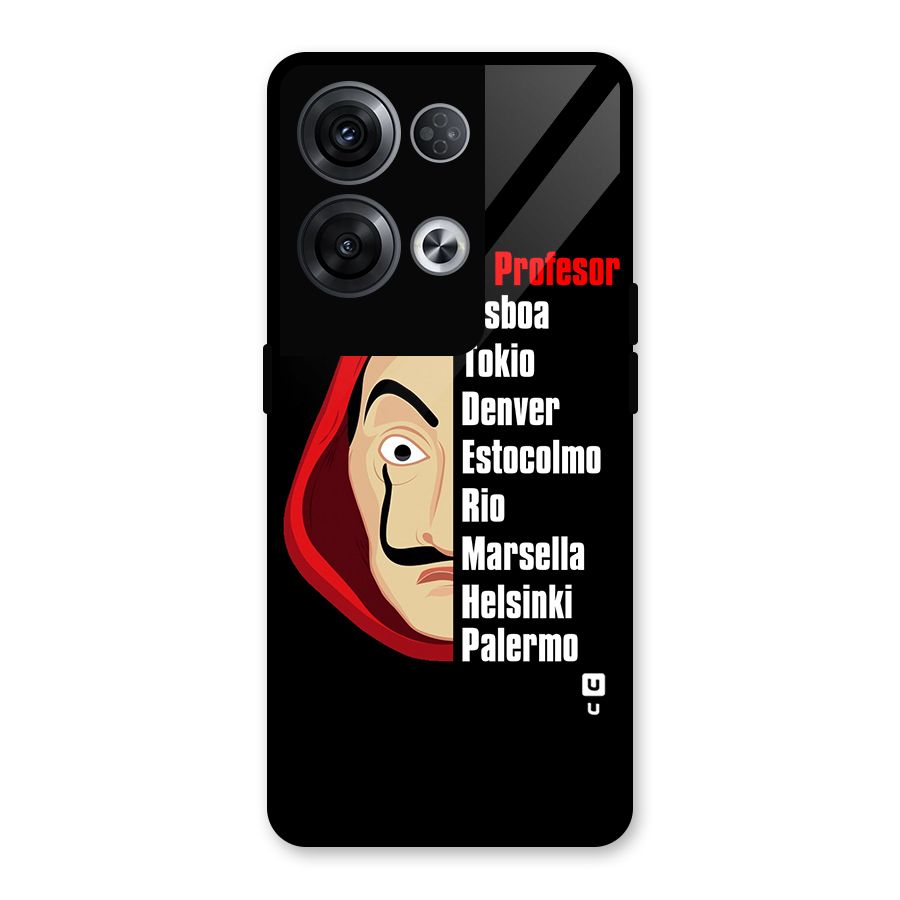 All Members Money Heist Glass Back Case for Oppo Reno8 Pro 5G