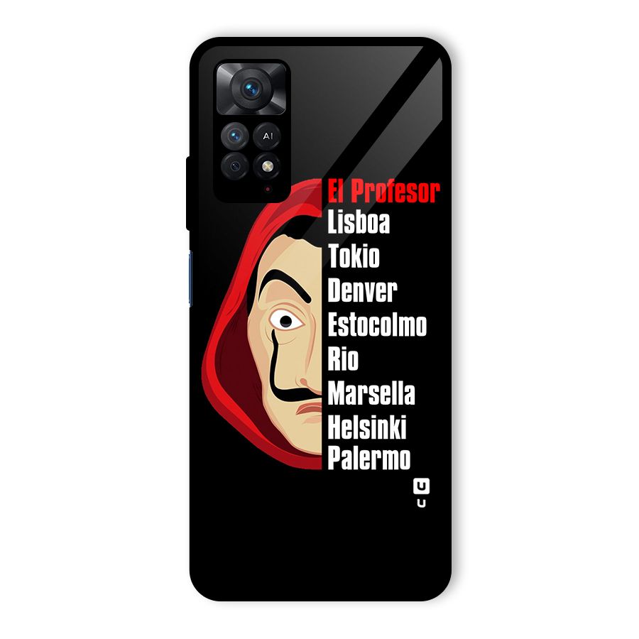 All Members Money Heist Glass Back Case for Redmi Note 11 Pro Plus 5G
