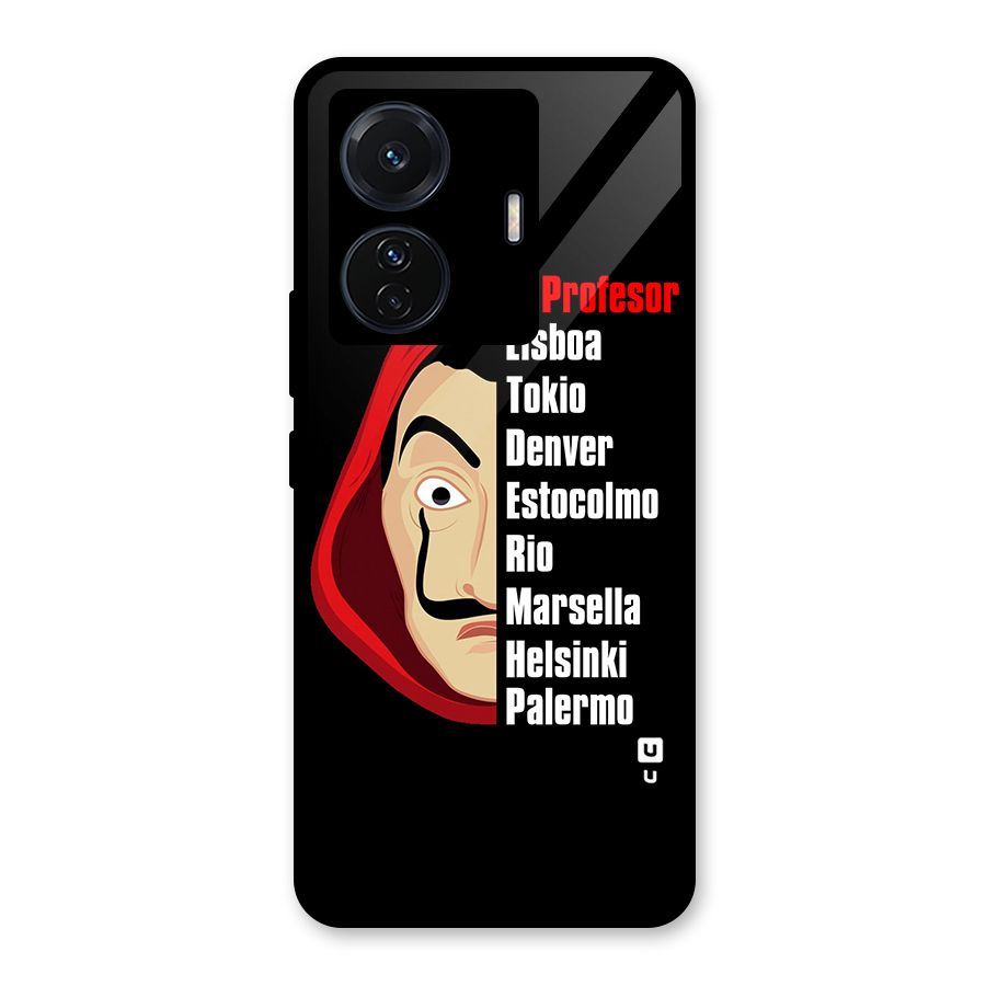 All Members Money Heist Glass Back Case for Vivo T1 Pro