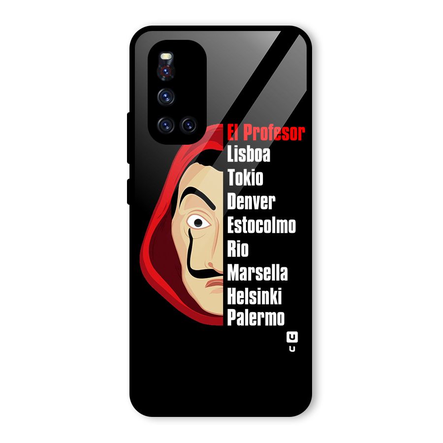 All Members Money Heist Glass Back Case for Vivo V19