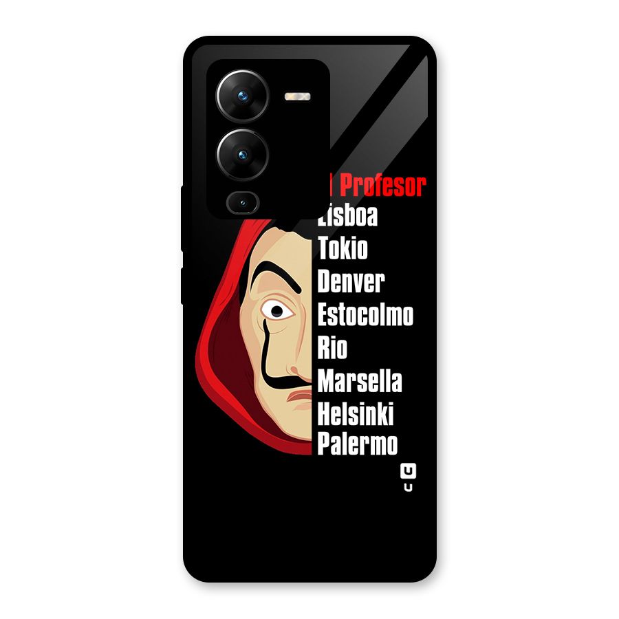 All Members Money Heist Glass Back Case for Vivo V25 Pro