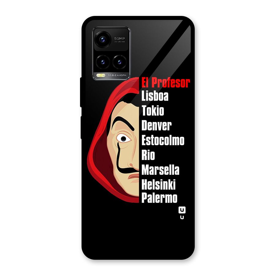 All Members Money Heist Glass Back Case for Vivo Y21T