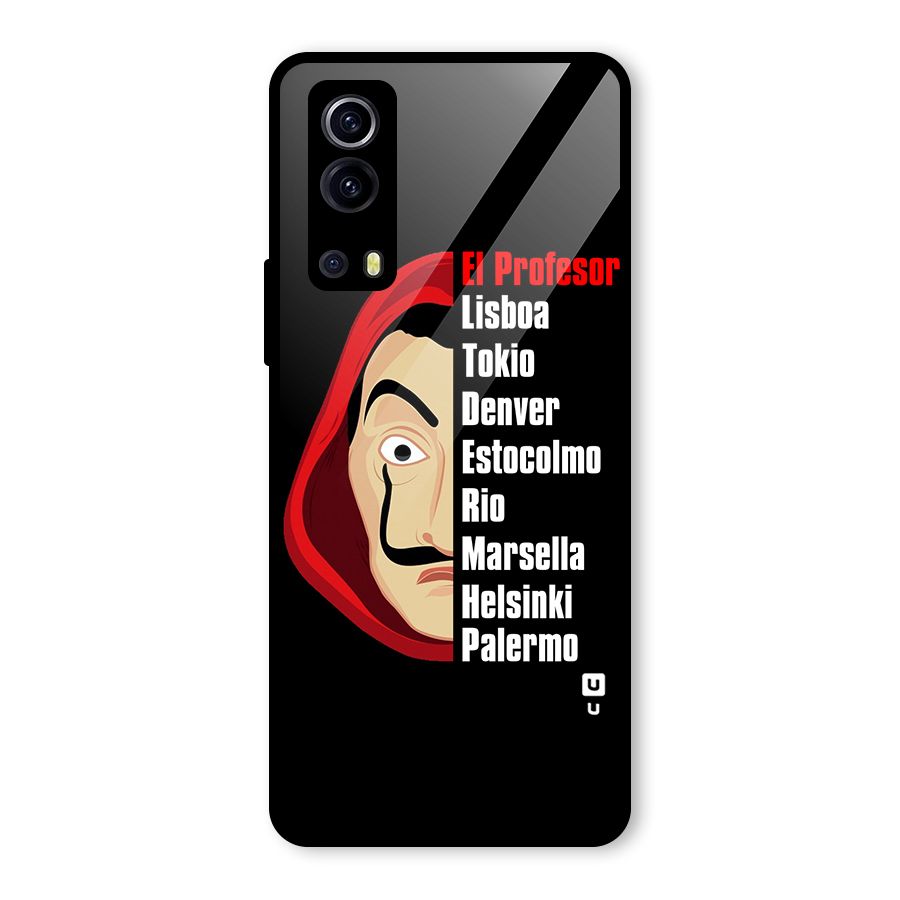 All Members Money Heist Glass Back Case for Vivo iQOO Z3