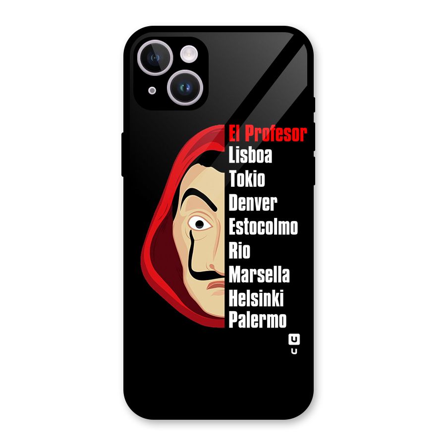 All Members Money Heist Glass Back Case for iPhone 14 Plus