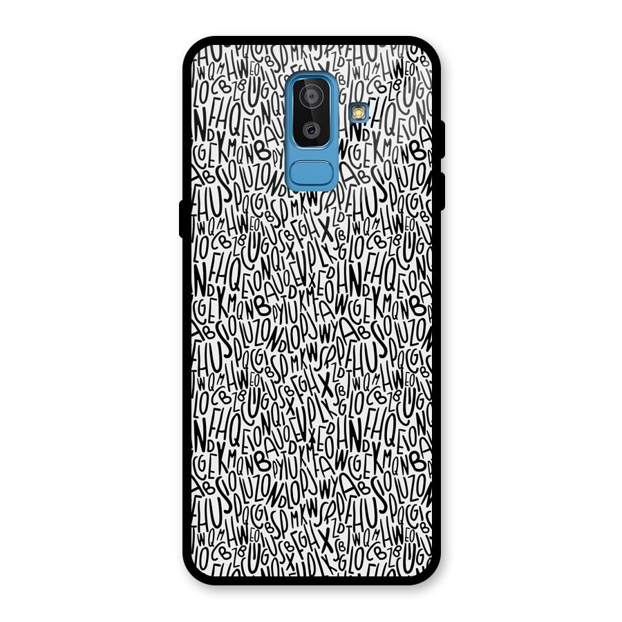 Alphabet Seamless Abstract Glass Back Case for Galaxy J8