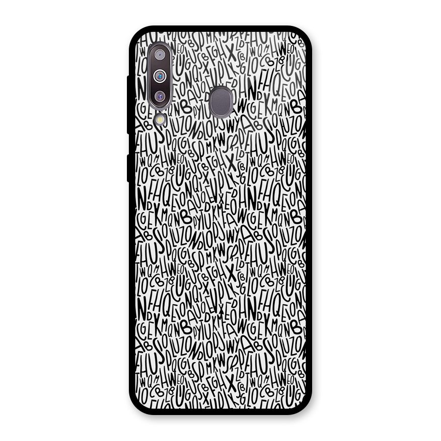 Alphabet Seamless Abstract Glass Back Case for Galaxy M30