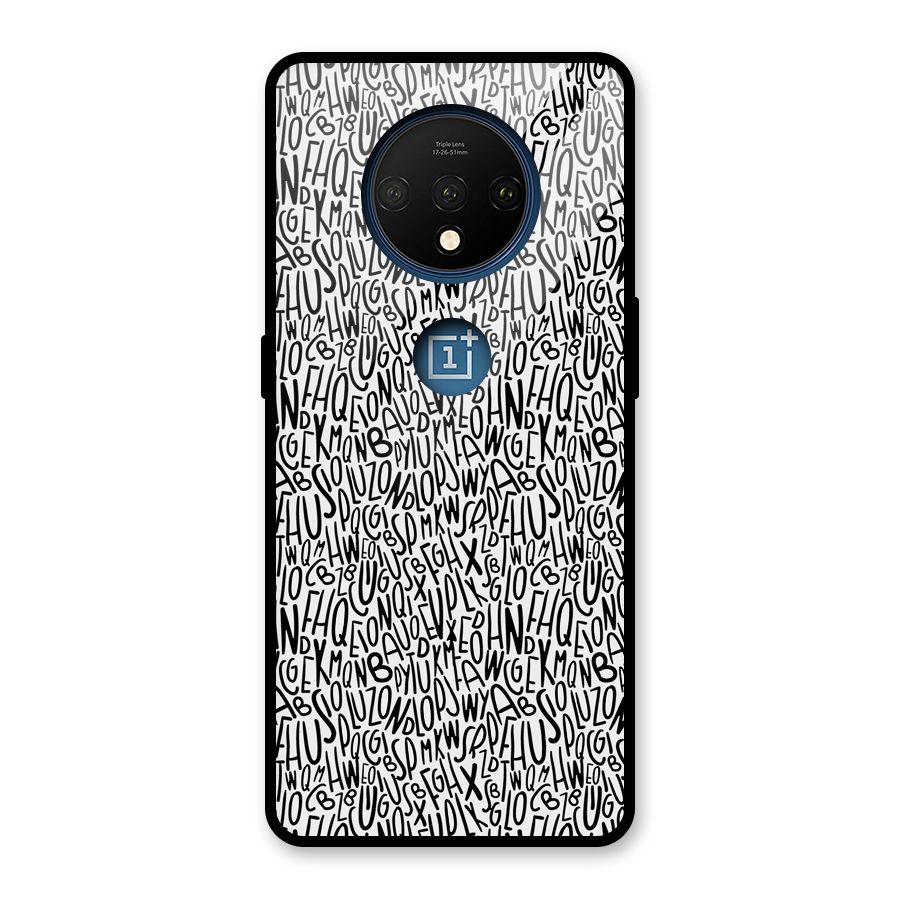 Alphabet Seamless Abstract Glass Back Case for OnePlus 7T