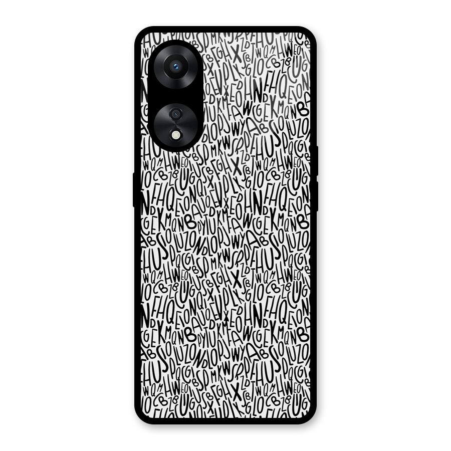 Alphabet Seamless Abstract Glass Back Case for Oppo A78