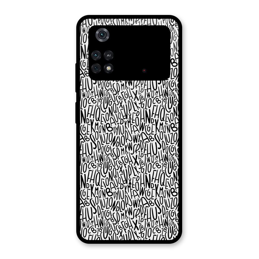 Alphabet Seamless Abstract Glass Back Case for Poco M4 Pro 4G