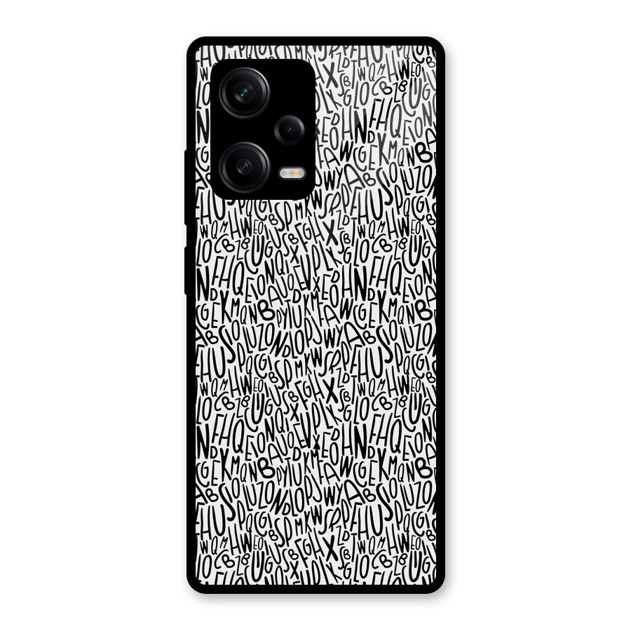 Alphabet Seamless Abstract Glass Back Case for Redmi Note 12 Pro