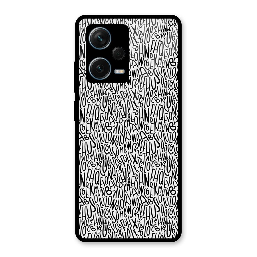 Alphabet Seamless Abstract Glass Back Case for Redmi Note 12 Pro Plus 5G