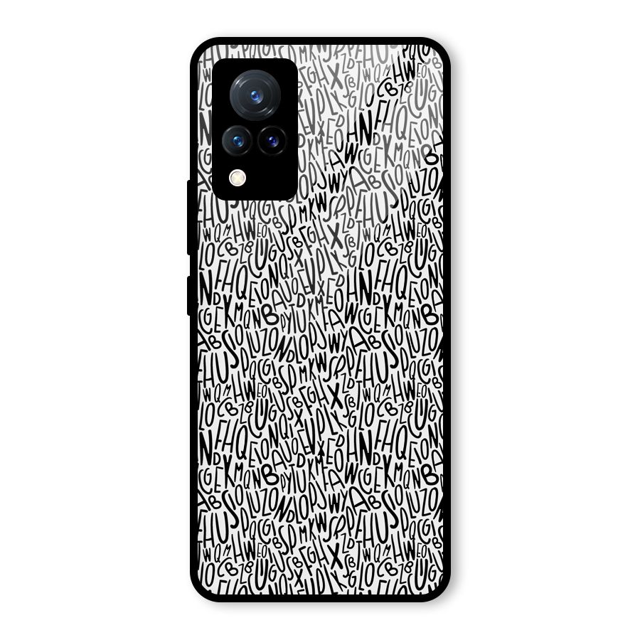 Alphabet Seamless Abstract Glass Back Case for Vivo V21 5G
