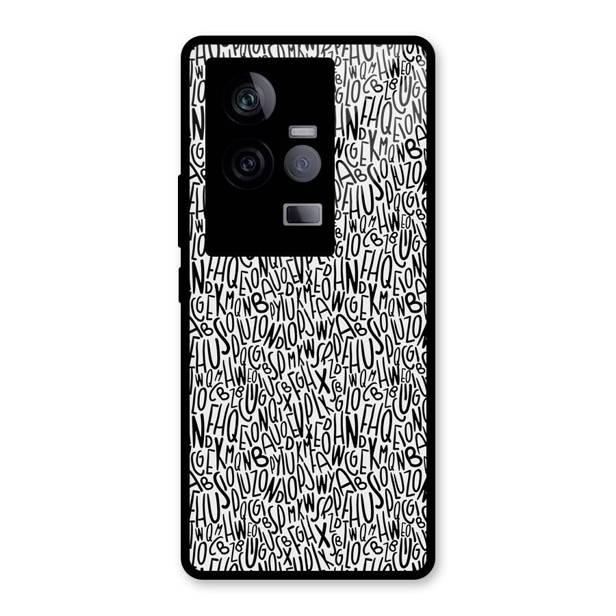 Alphabet Seamless Abstract Glass Back Case for Vivo iQOO 11 5G