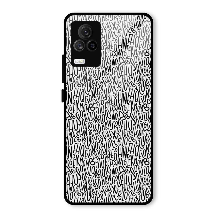 Alphabet Seamless Abstract Glass Back Case for Vivo iQOO 7 Legend 5G