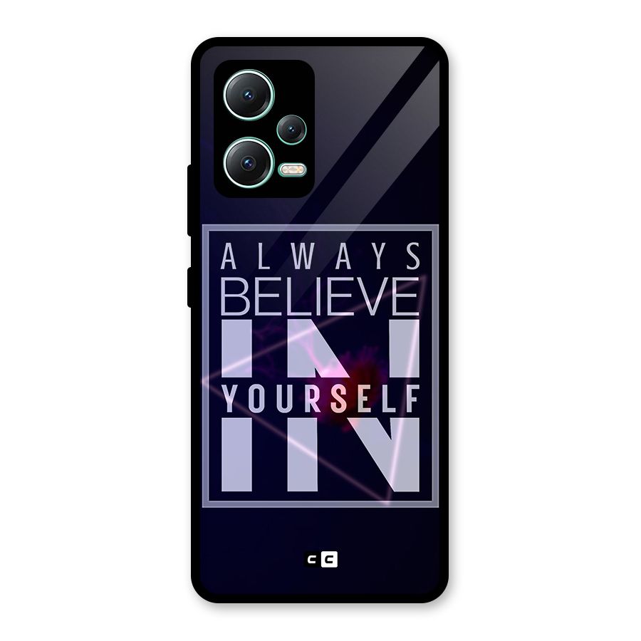 Always Believe in Yourself Glass Back Case for Redmi Note 12 5G