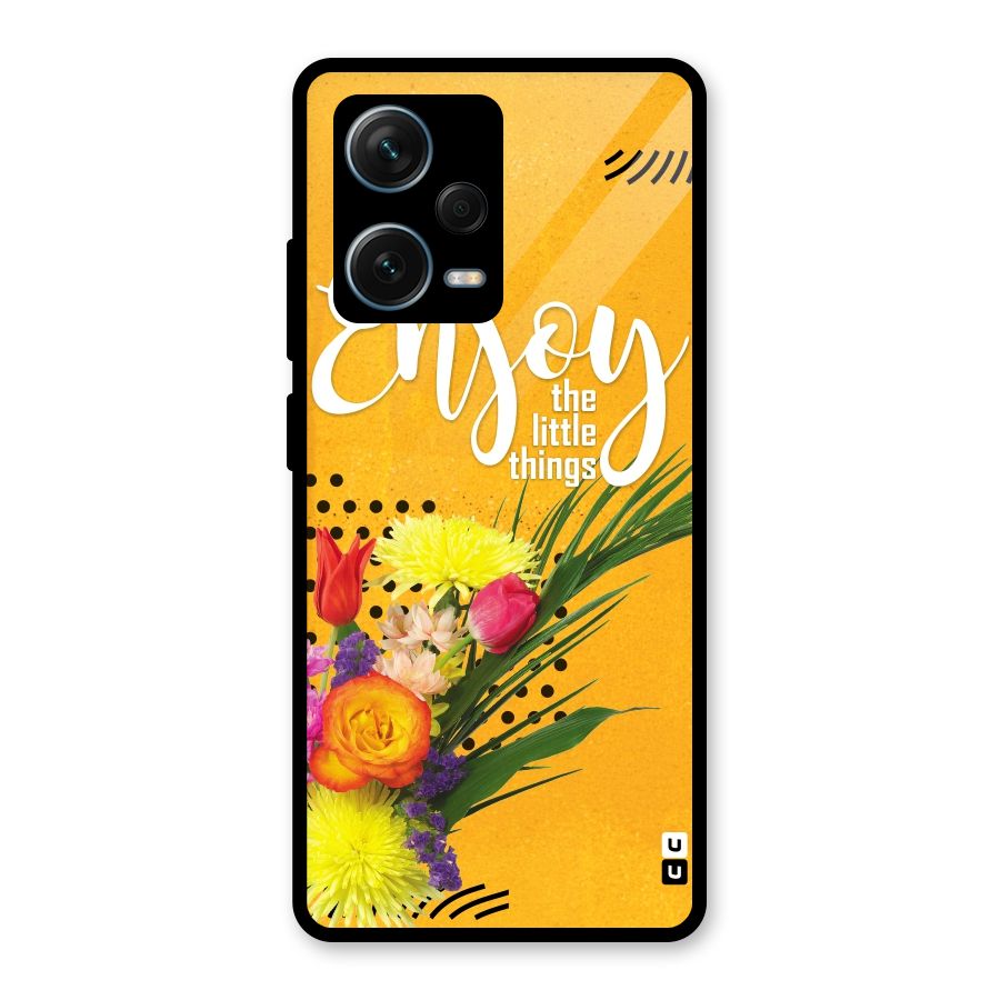 Always Enjoy Little Things Glass Back Case for Redmi Note 12 Pro Plus 5G
