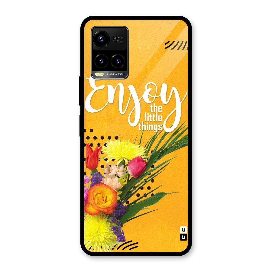 Always Enjoy Little Things Glass Back Case for Vivo Y21A