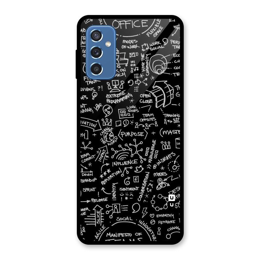 Anatomy Pattern Glass Back Case for Galaxy M52 5G