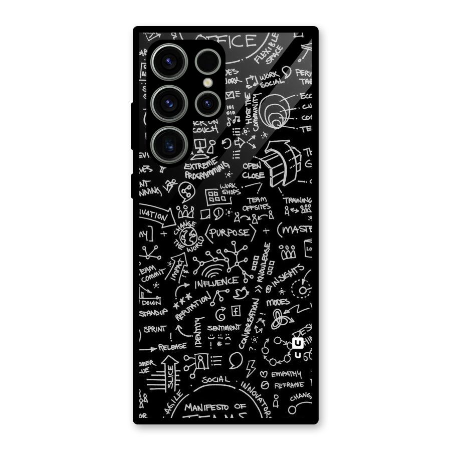 Anatomy Pattern Glass Back Case for Galaxy S23 Ultra