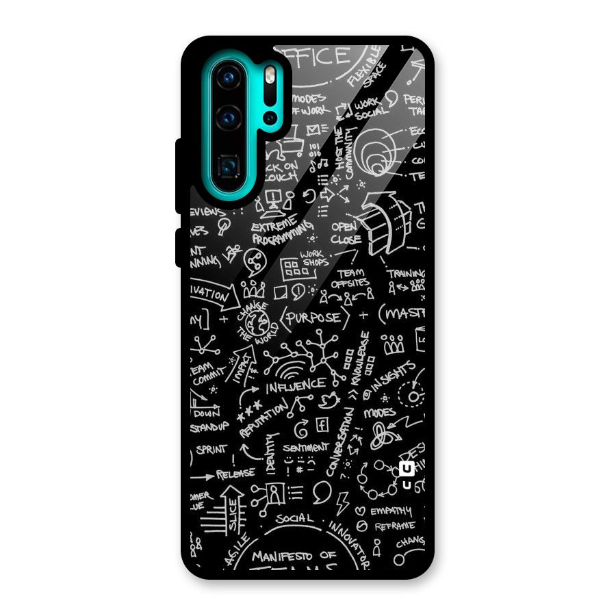 Anatomy Pattern Glass Back Case for Huawei P30 Pro