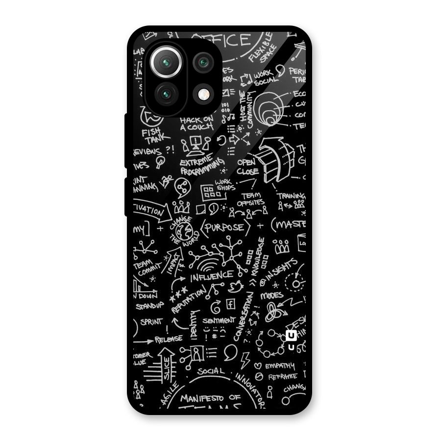 Anatomy Pattern Glass Back Case for Mi 11 Lite NE 5G
