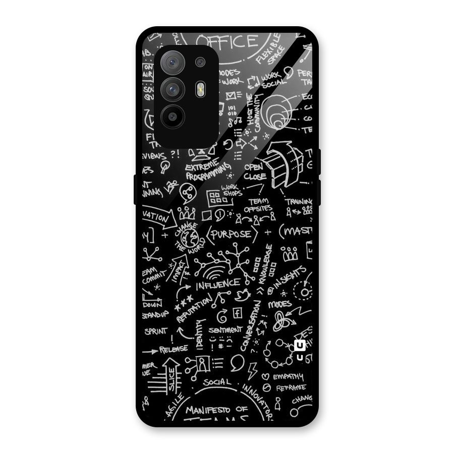 Anatomy Pattern Glass Back Case for Oppo F19 Pro Plus 5G