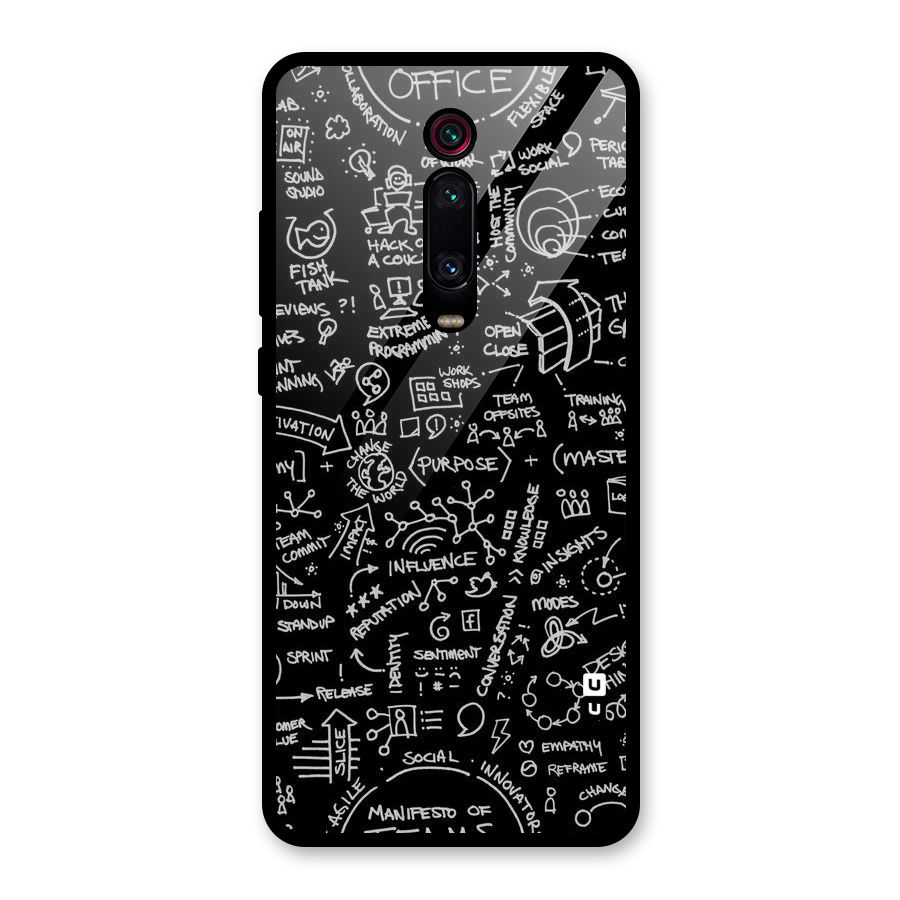 Anatomy Pattern Glass Back Case for Redmi K20