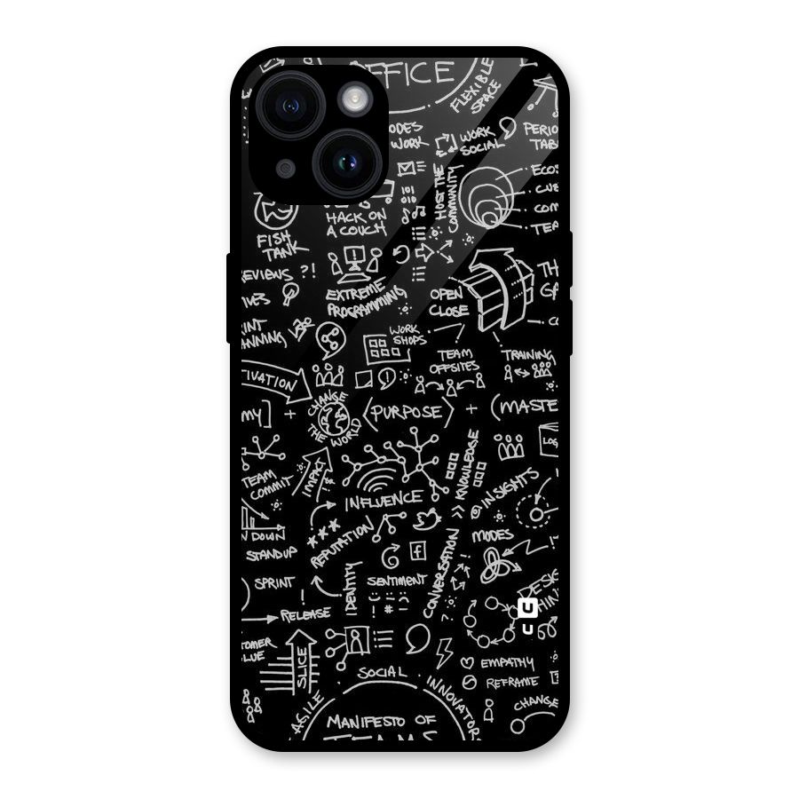 Anatomy Pattern Glass Back Case for iPhone 14