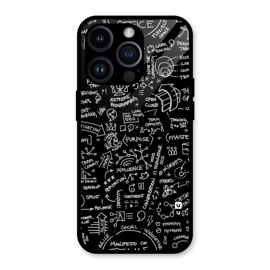 Anatomy Pattern Glass Back Case for iPhone 14 Pro