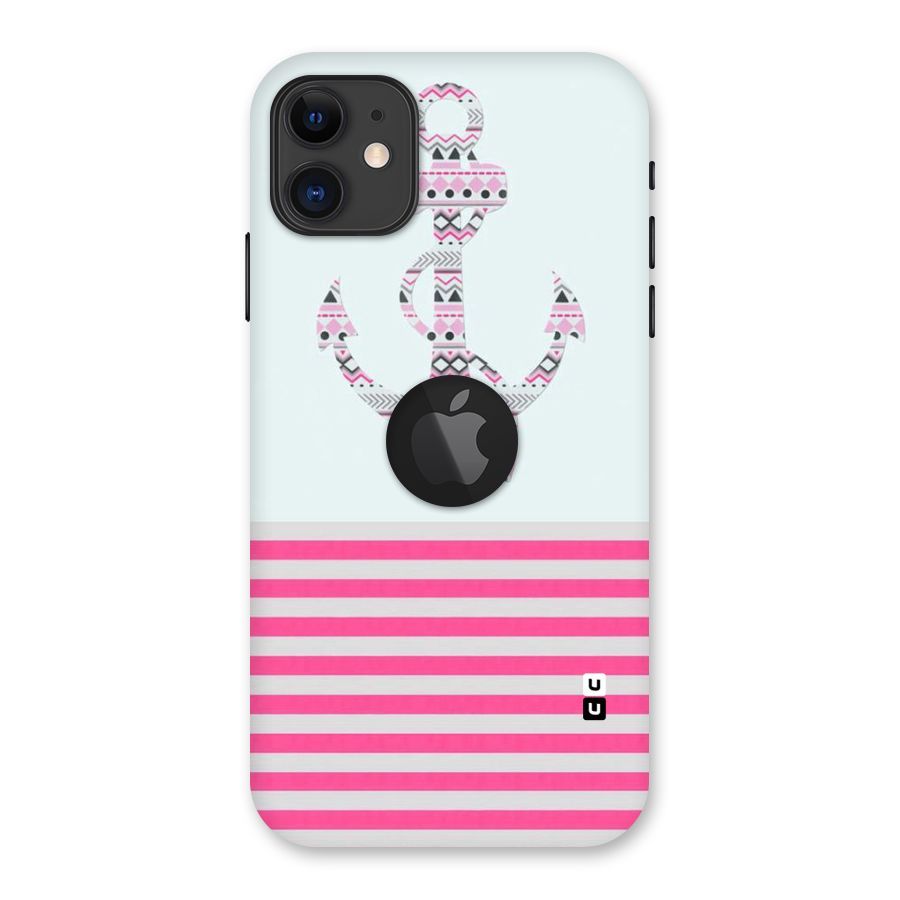 Anchor Design Stripes Back Case for iPhone 11 Logo Cut