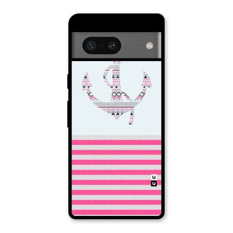 Anchor Design Stripes Glass Back Case for Google Pixel 7