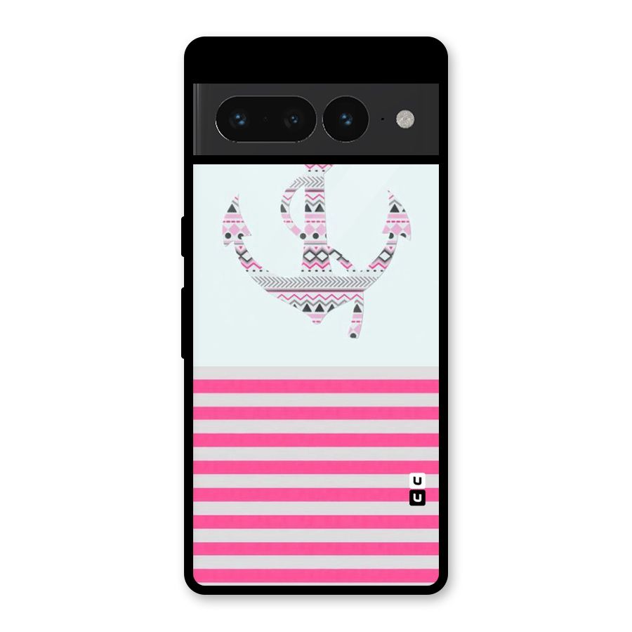 Anchor Design Stripes Glass Back Case for Google Pixel 7 Pro