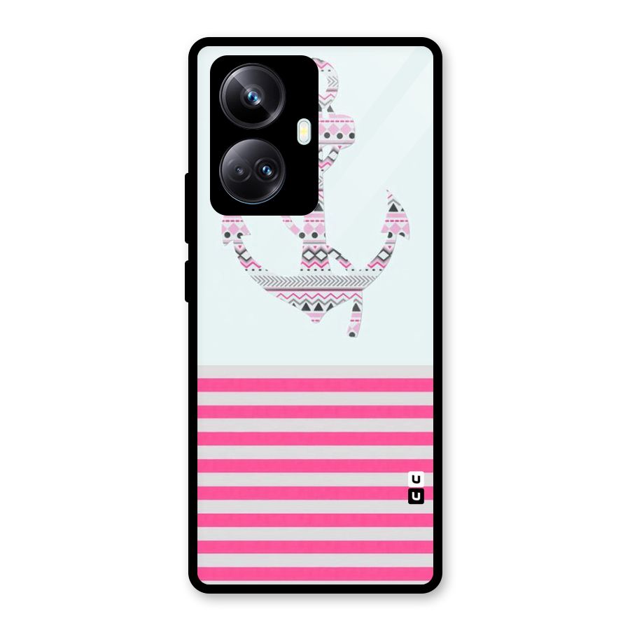 Anchor Design Stripes Glass Back Case for Realme 10 Pro Plus