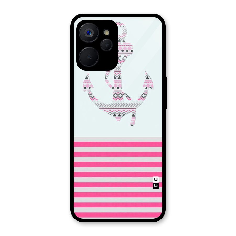Anchor Design Stripes Glass Back Case for Realme 9i 5G