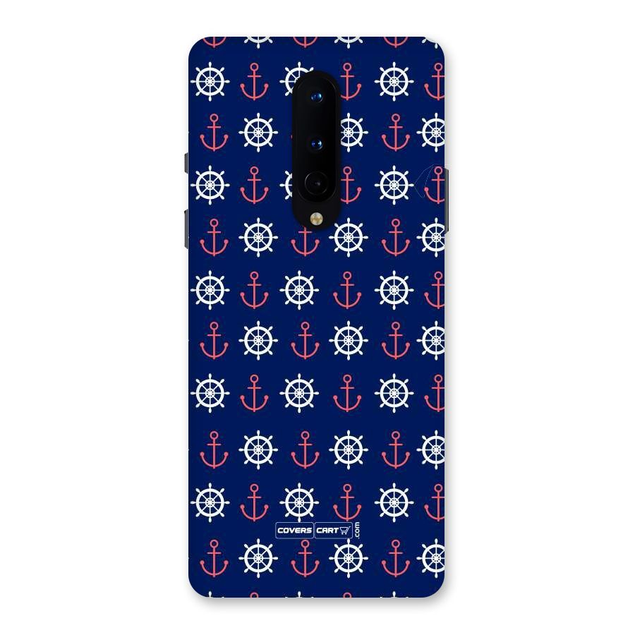 Anchor Pattern Blue Back Case for OnePlus 8