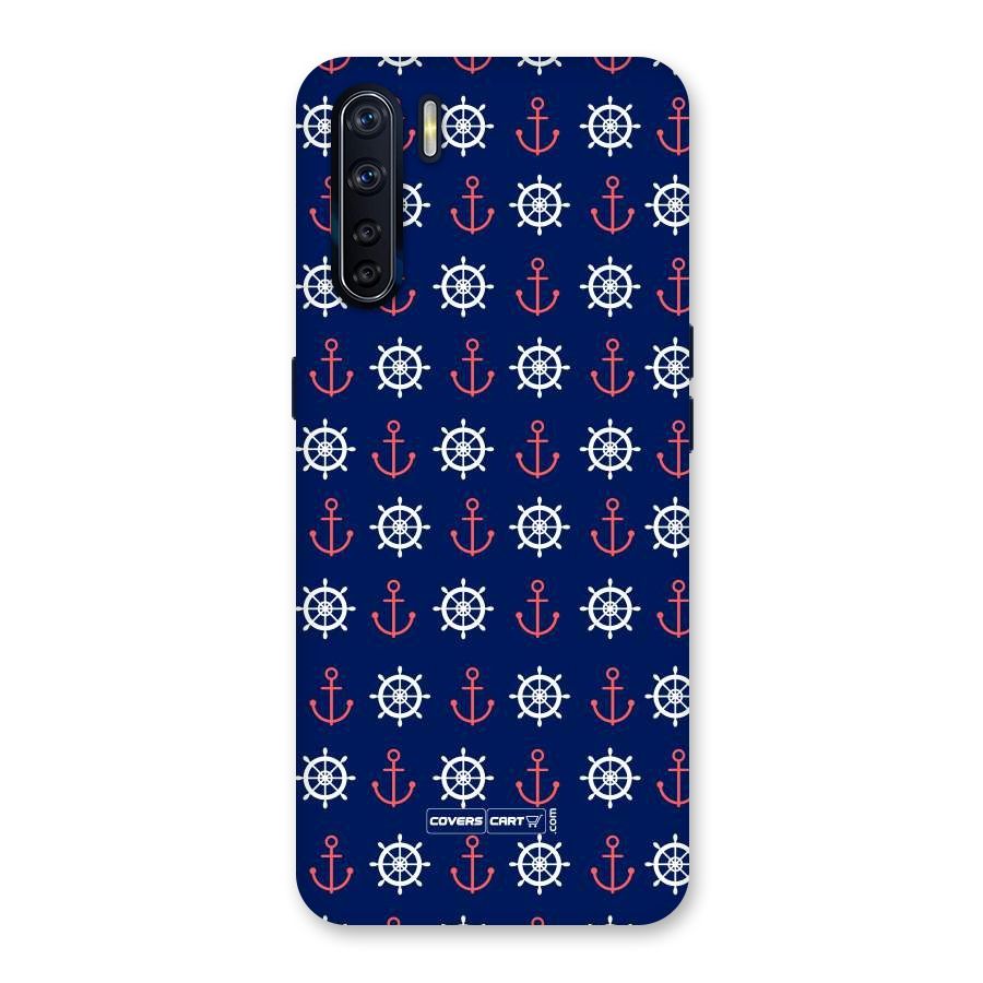 Anchor Pattern Blue Back Case for Oppo F15