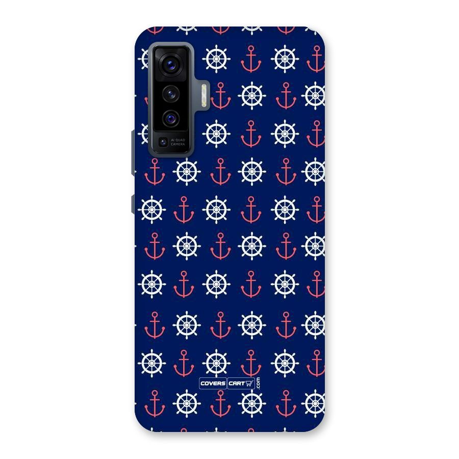 Anchor Pattern Blue Back Case for Vivo X50