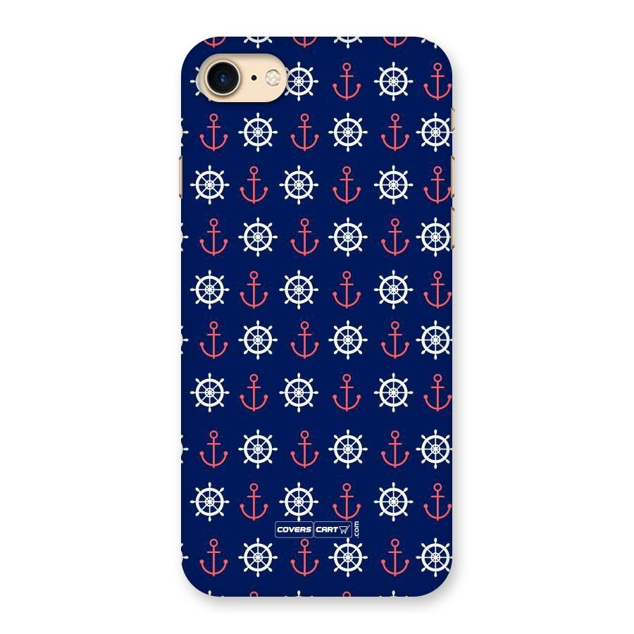 Anchor Pattern Blue Back Case for iPhone 7