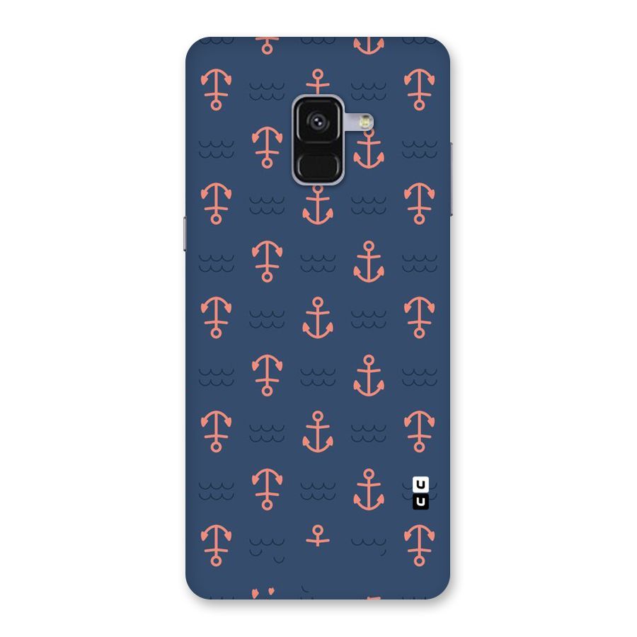 Anchor Sea Blue Back Case for Galaxy A8 Plus