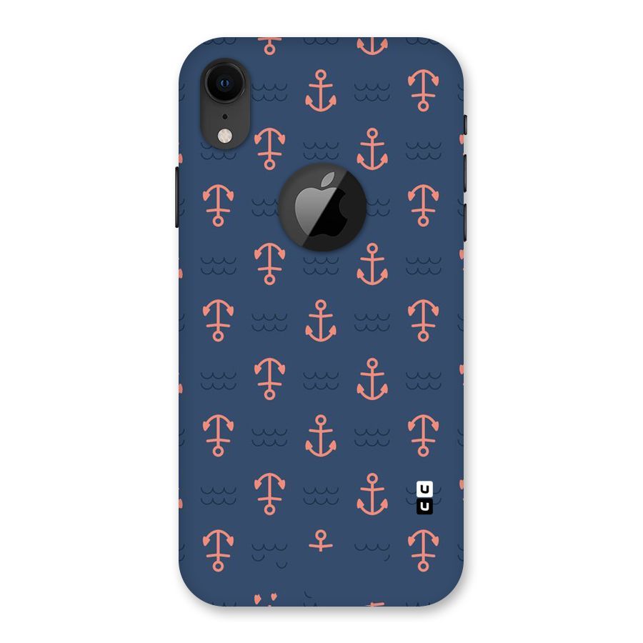 Anchor Sea Blue Back Case for iPhone XR Logo Cut