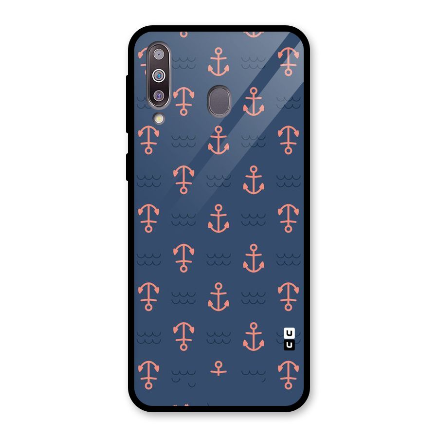 Anchor Sea Blue Glass Back Case for Galaxy M30