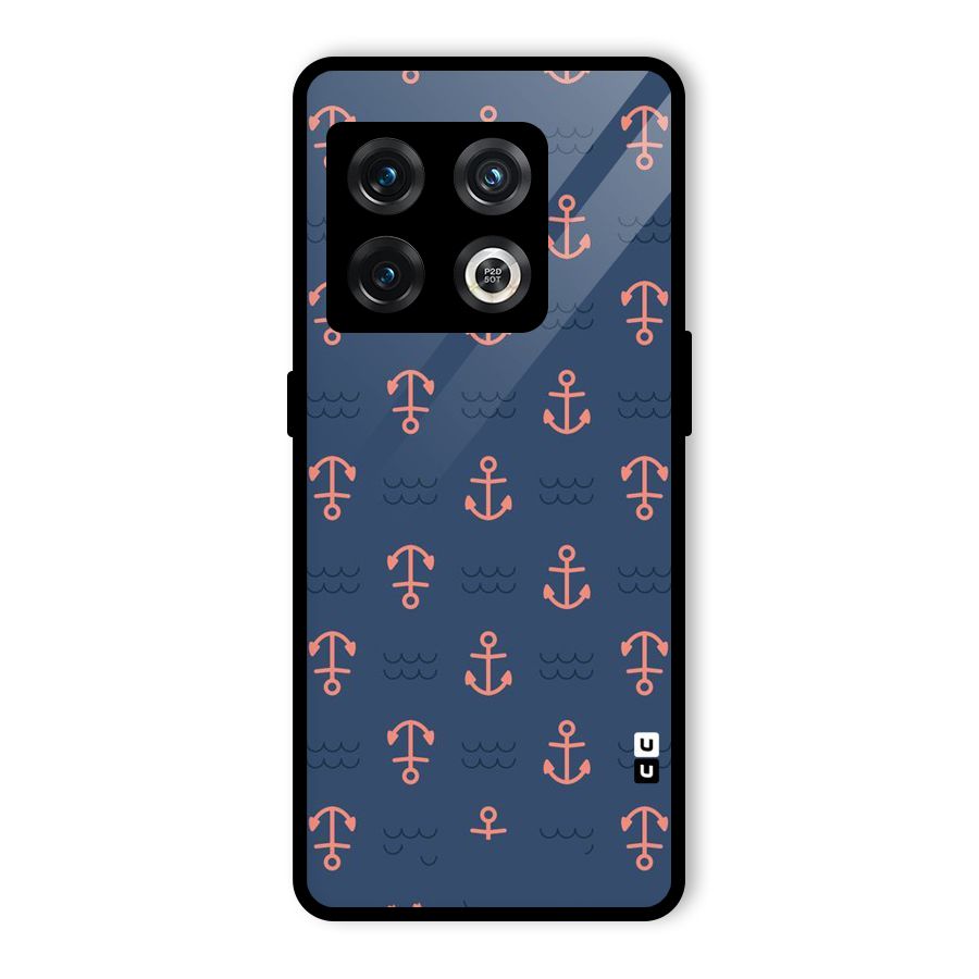Anchor Sea Blue Glass Back Case for OnePlus 10 Pro 5G