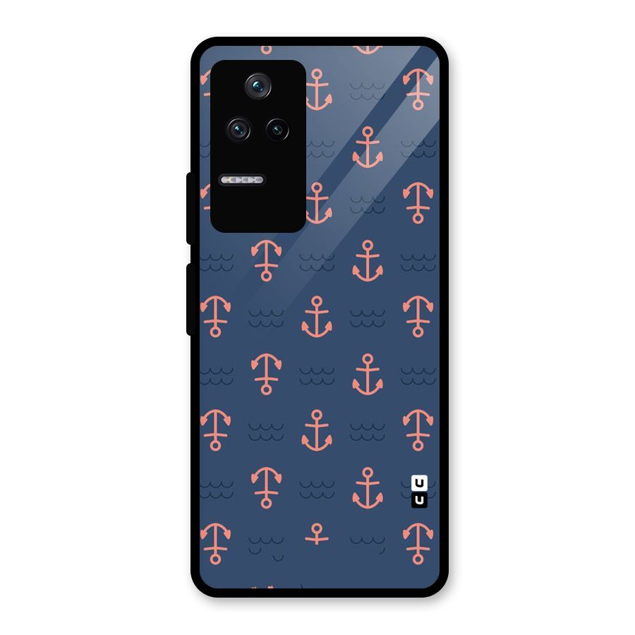 Anchor Sea Blue Glass Back Case for Poco F4 5G
