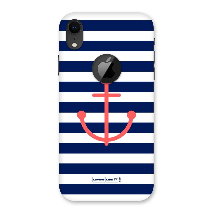 Anchor Stripes Back Case for iPhone XR Logo Cut