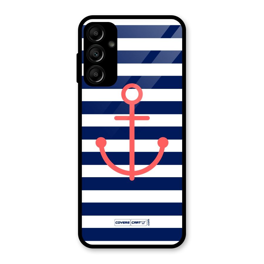 Anchor Stripes Glass Back Case for Galaxy A14 5G
