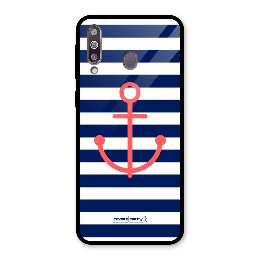 Anchor Stripes Glass Back Case for Galaxy M30