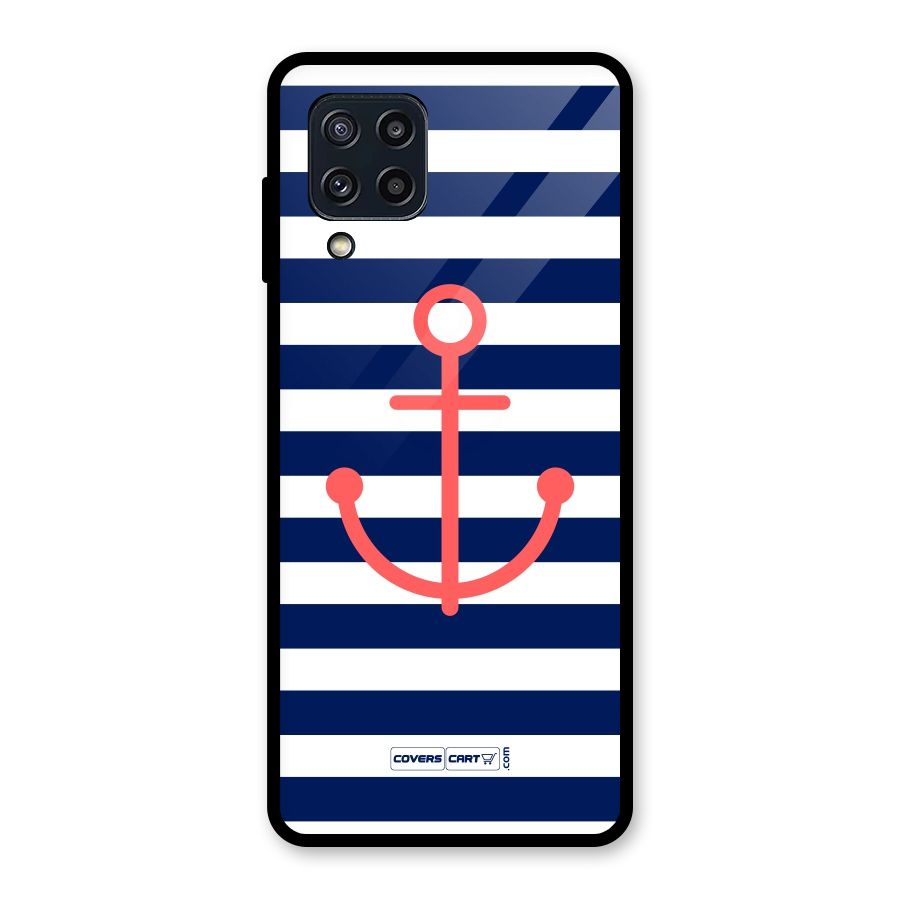 Anchor Stripes Glass Back Case for Galaxy M32