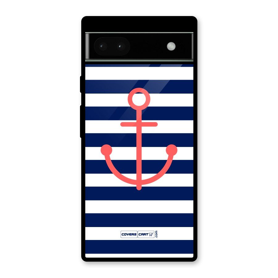 Anchor Stripes Glass Back Case for Google Pixel 6a